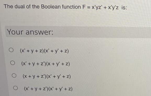 Dual Function in Boolean Algebra, Self Dual Boolean Function