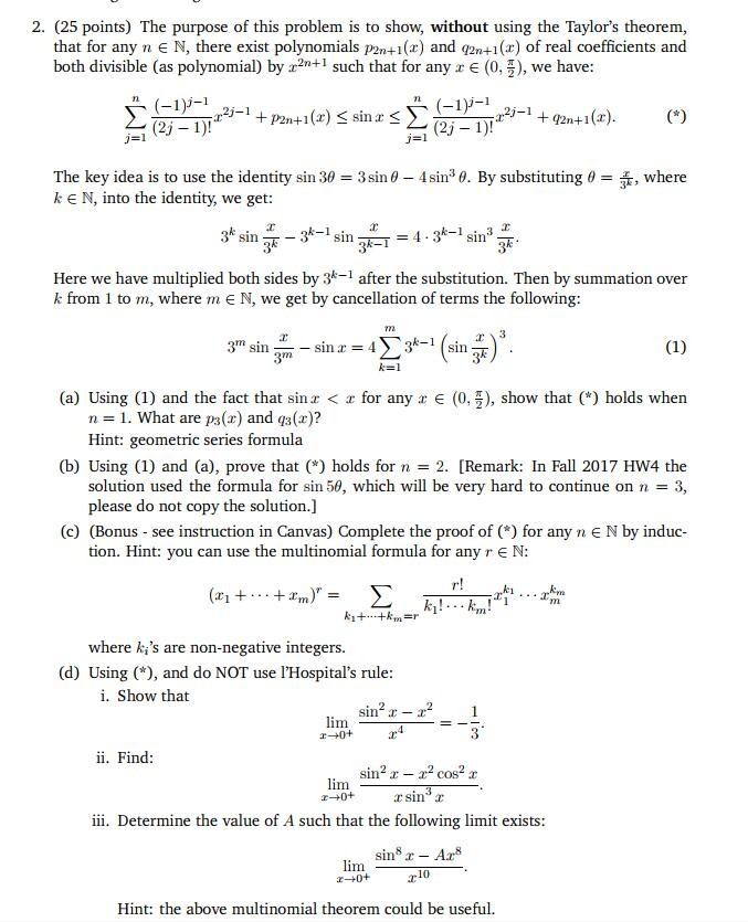 Solved 2. (25 points) The purpose of this problem is to | Chegg.com