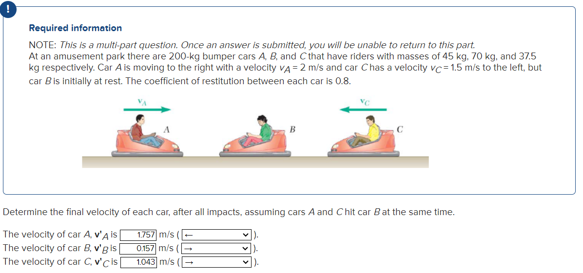 Solved At An Amusement Park There Are 200-kg Bumper Cars | Chegg.com