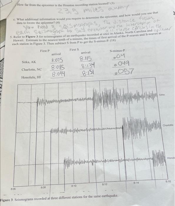 Solved a you need 3 seismographs the distance from How far