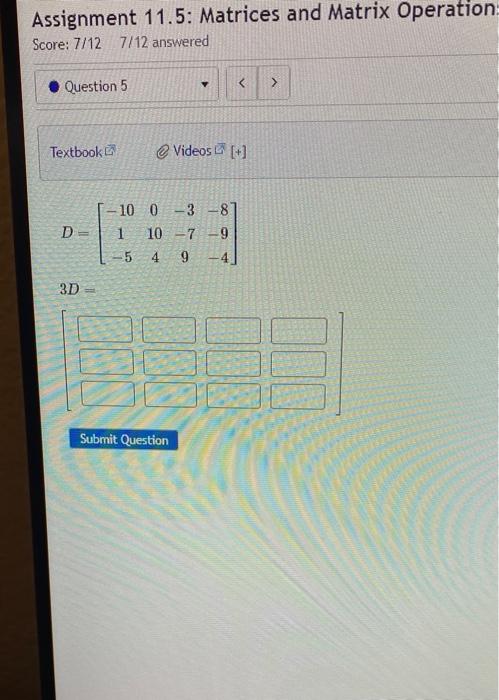 solved assignment matrix