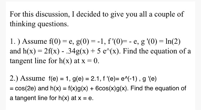 Solved For This Discussion I Decided To Give You All A C Chegg Com
