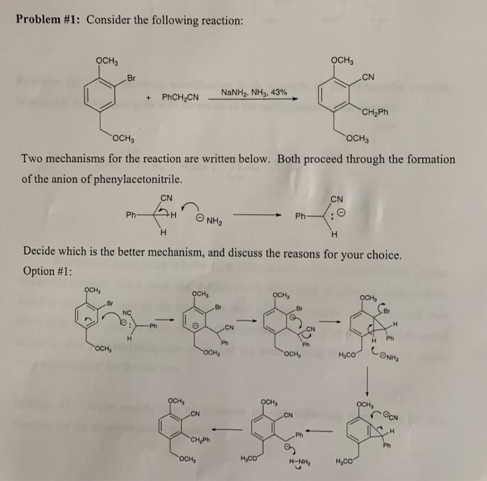 Solved Problem #1: Consider the following reaction: OCH, OCH | Chegg.com