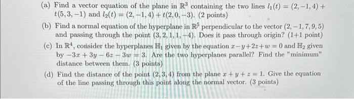 Solved (a) Find a vector equation of the plane in R3 | Chegg.com