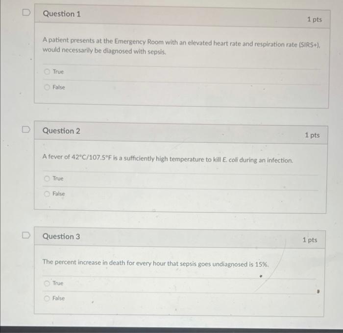 Solved D Question 1 1 pts A patient presents at the | Chegg.com