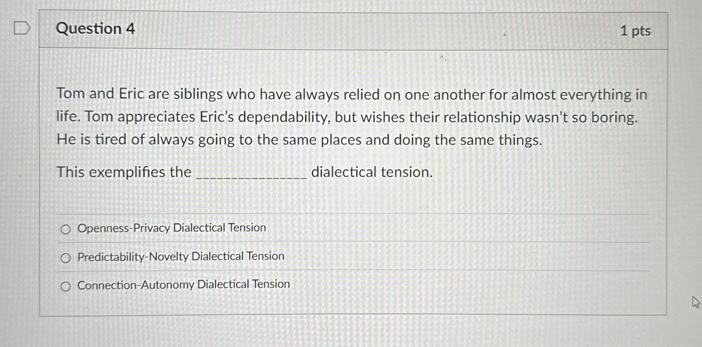 Solved Question 41 ﻿ptsTom and Eric are siblings who have | Chegg.com