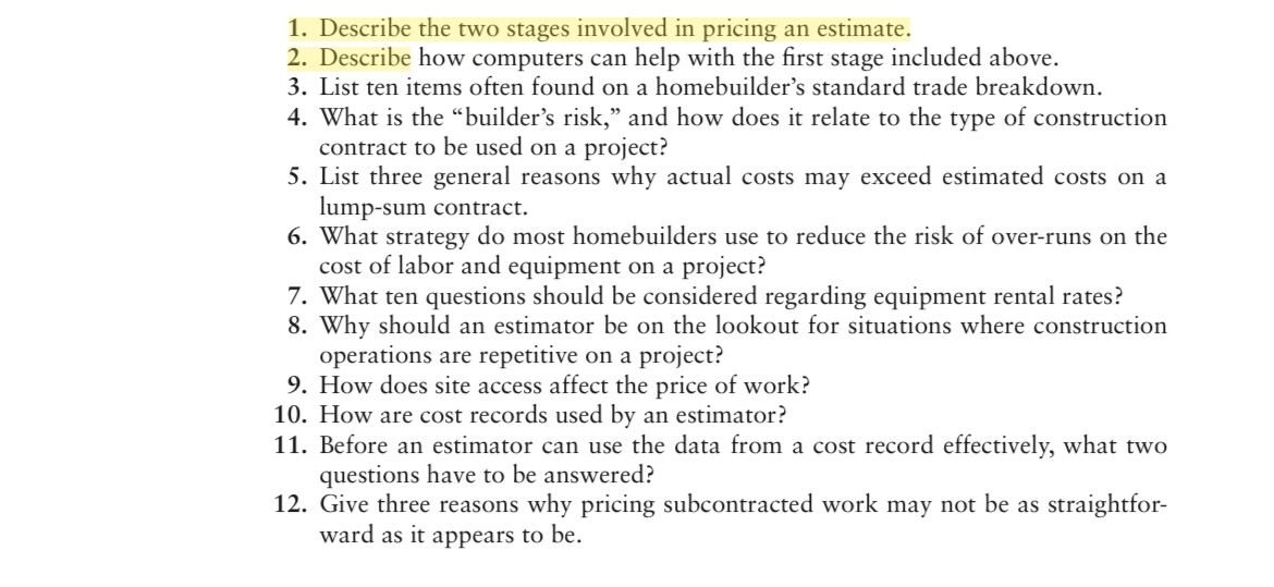 Describe the two stages involved in pricing an | Chegg.com
