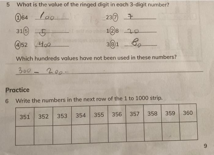 what is the value of the digit 5 in the number 357