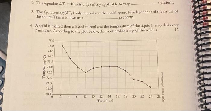 Solved 12 Name Determination of Molar Mass by the Freezing | Chegg.com