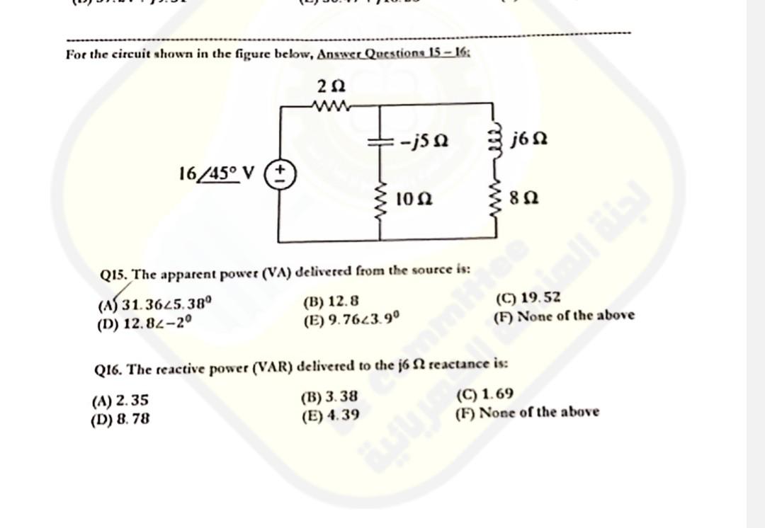 Solved For The Circuit Shown In The Figure Below, Answc | Chegg.com