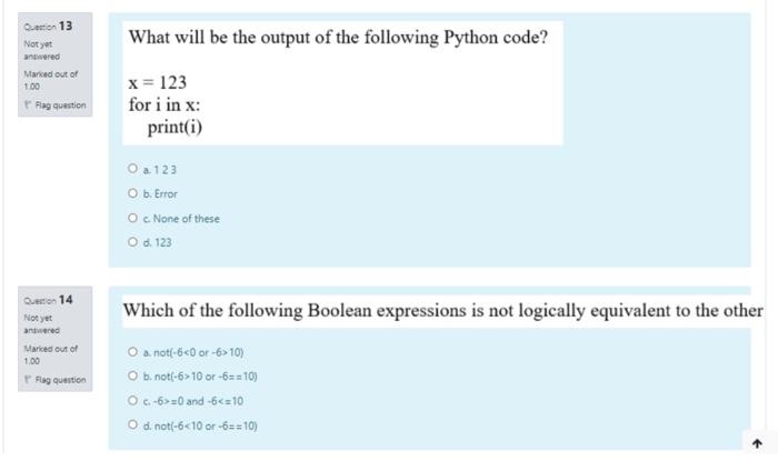 Solved What will be the output of the following Python code? | Chegg.com