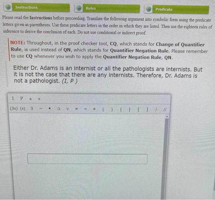 Solved e: Proofs with Quantifier Negation Rules Instructions | Chegg.com