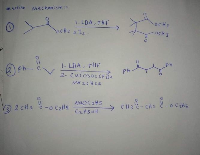 Solved to write Mechanism: - I-LDA, THE CocH3 ocH3 2. I2. | Chegg.com