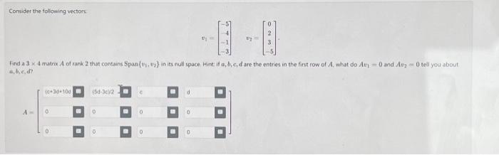 Solved Consider The Following Vectors. | Chegg.com