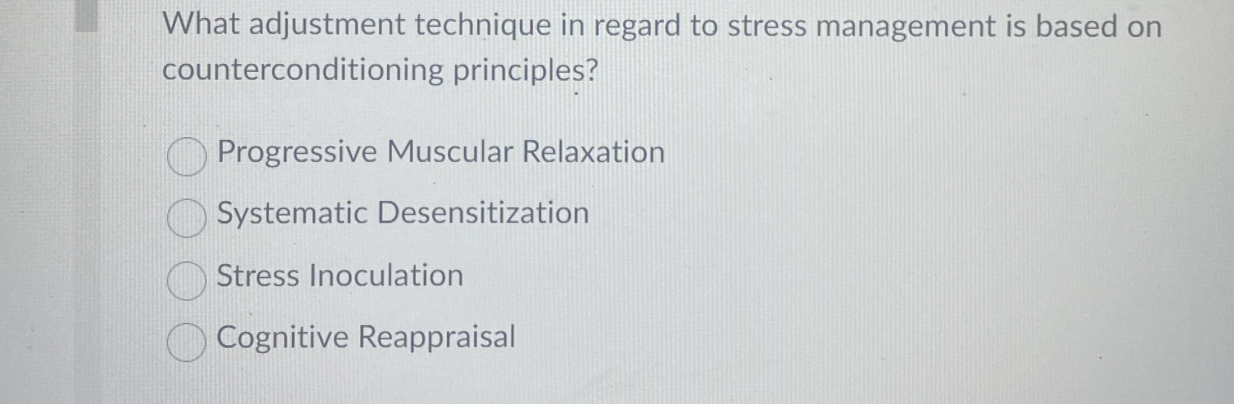 Solved What adjustment technique in regard to stress | Chegg.com