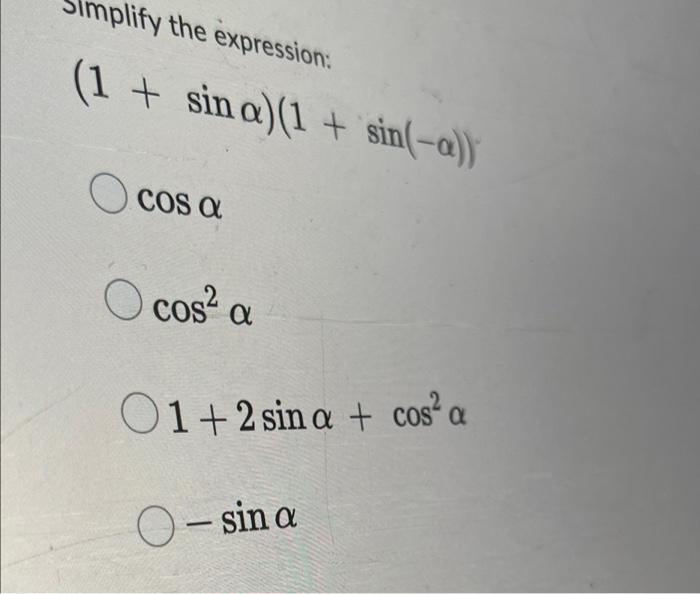 1 sin 2 alpha is equal to