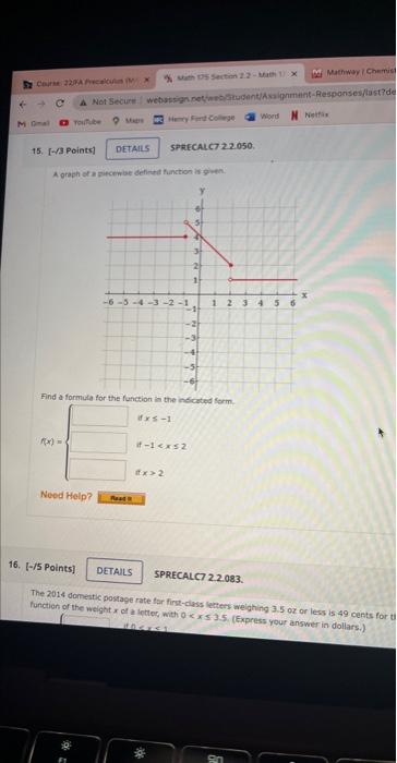 Solved A praph of a gifcnive defintat fuanction is g wh. | Chegg.com