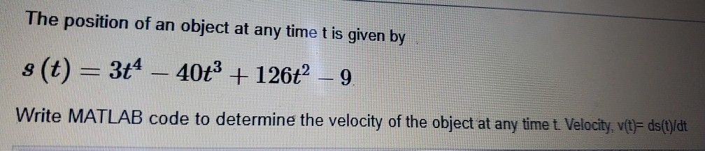 Solved The position of an object at any time t is given by | Chegg.com