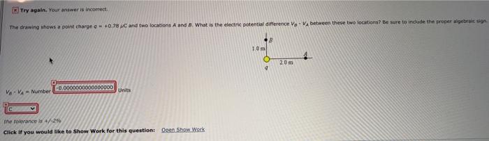 Solved Try again. Your answer is incorrect The drawing shows | Chegg.com