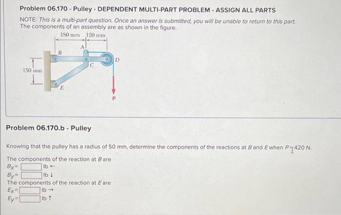Solved Required information Problem 06.170 - Pulley - | Chegg.com
