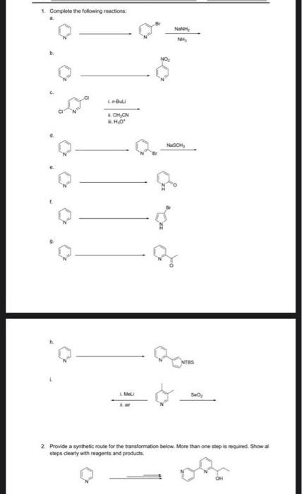 Solved 1. Conplete The Following Reactions: A. B. C. In-Bu | Chegg.com