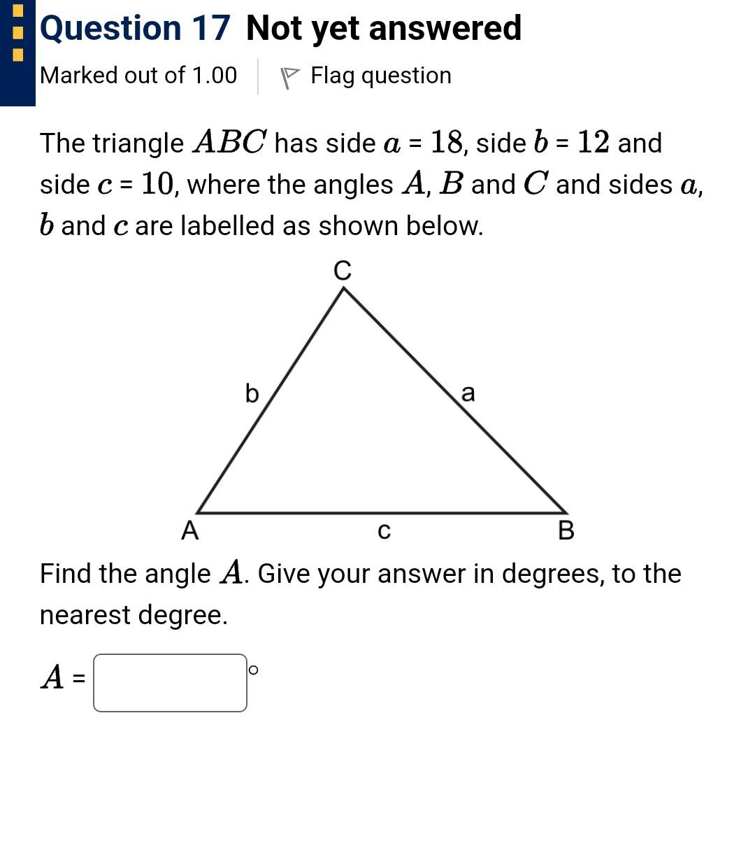 Solved Question 17 Not yet answered Marked out of 1.00 P Chegg