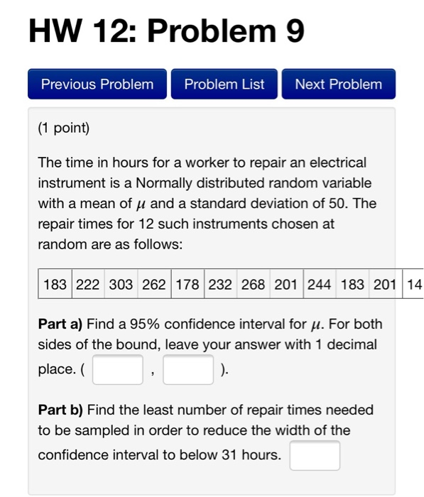 Solved HW 12: Problem 9 Previous Problem Problem List Next | Chegg.com