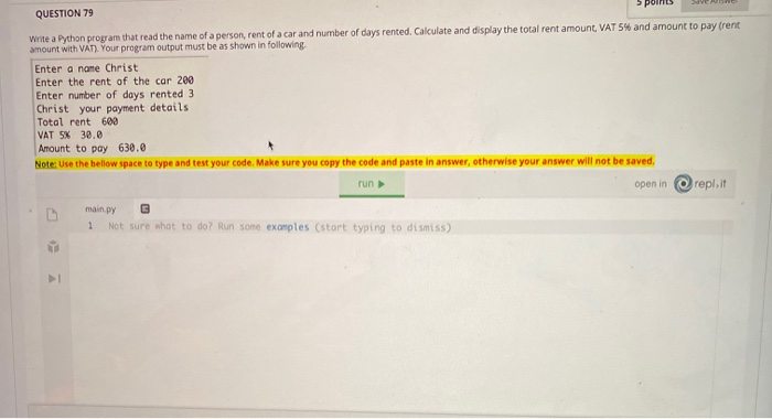 Solved QUESTION 79 > poms Write a Python program that read | Chegg.com