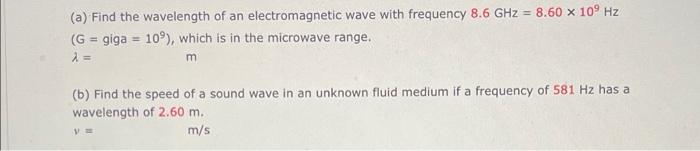 Solved (a) Find the wavelength of an electromagnetic wave | Chegg.com