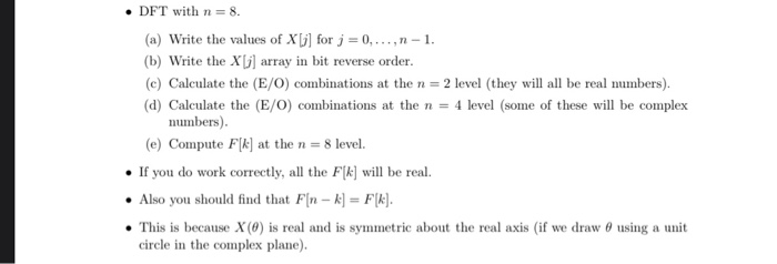 Dft With N 8 A Write The Values Of Xg For Chegg Com