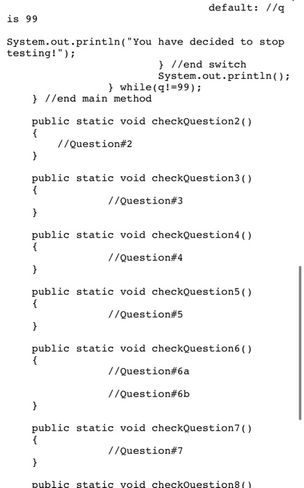 Solved how to put questions 2,3,4 in this java program? i | Chegg.com