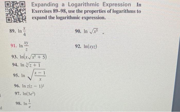 Solved Expanding a Logarithmic Expression In Exercises | Chegg.com