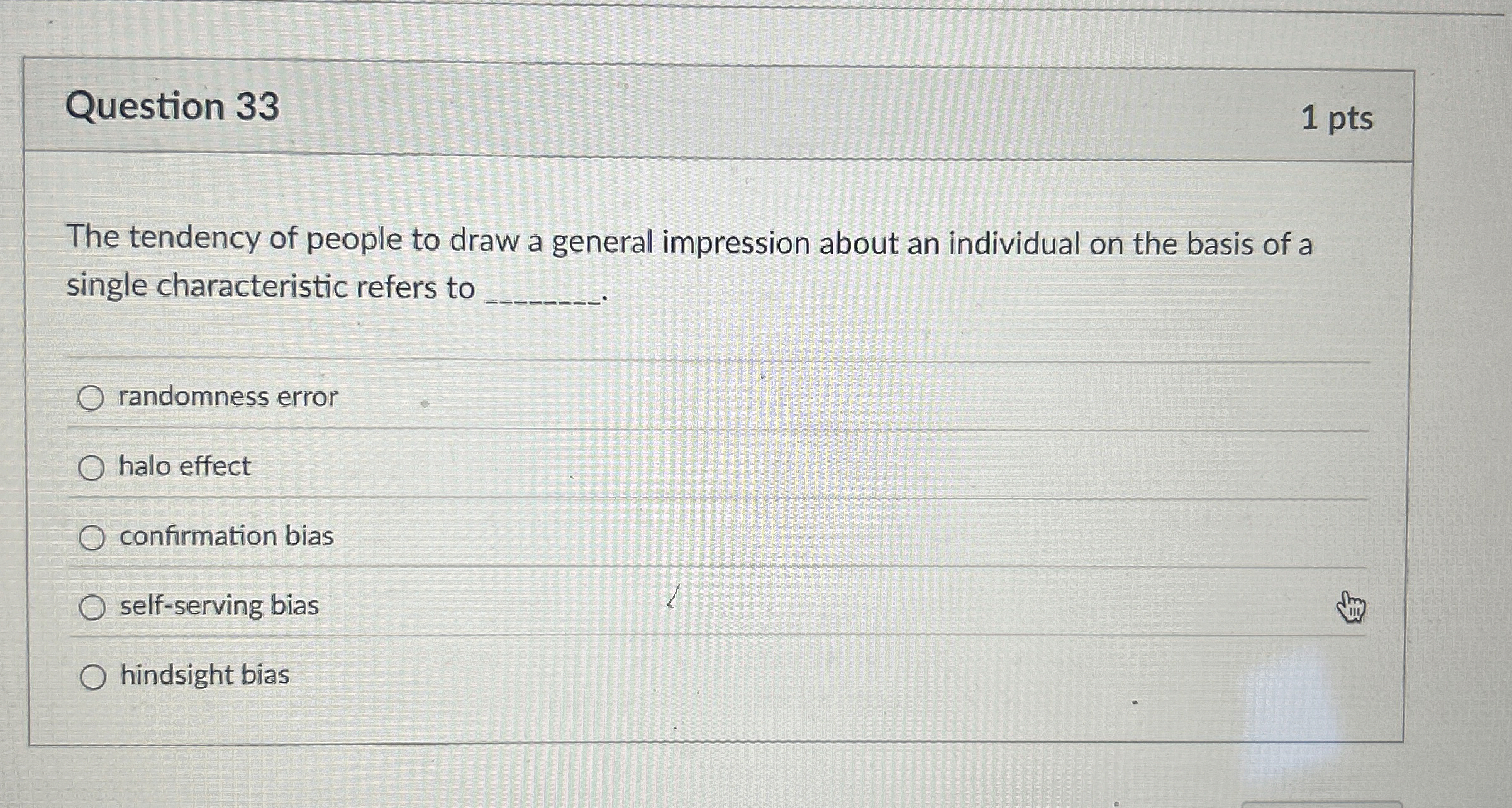 Solved Question 33The tendency of people to draw a general | Chegg.com