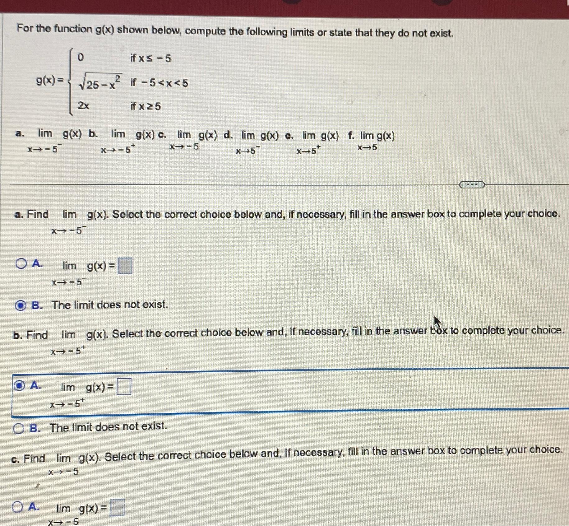 Solved For The Function G(x) ﻿shown Below, Compute The | Chegg.com