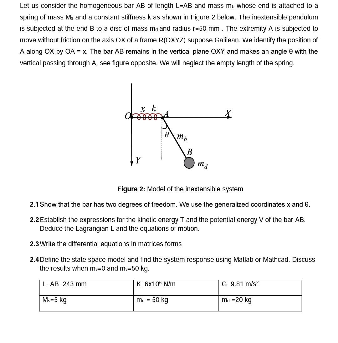 Solved Let Us Consider The Homogeneous Bar Ab Of Length L=ab 