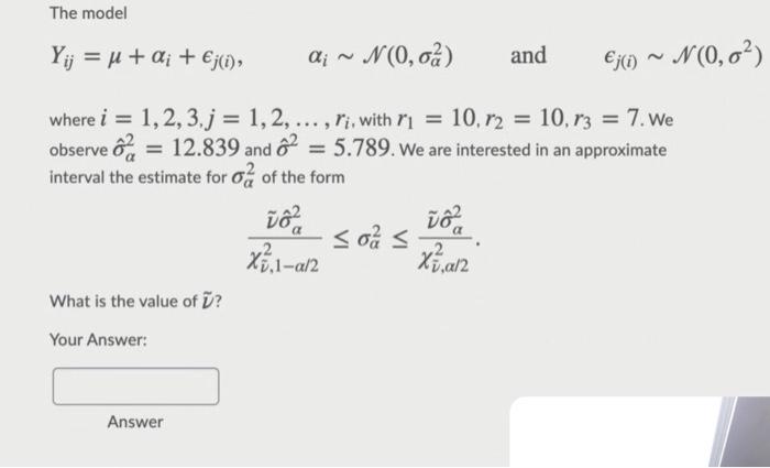 Solved The Model Yij U Di I Q N 0 0 And Chegg Com