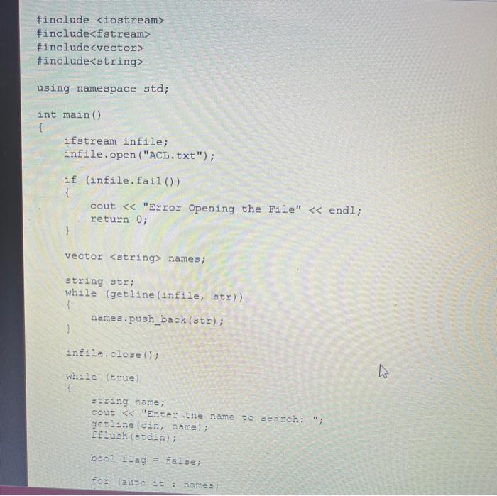 i Query user to enter a nameii search the 3 names for | Chegg.com