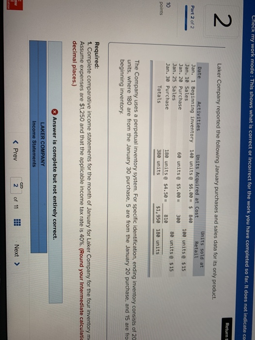 Solved Check My Work Mode: This Shows What Is Correct Or | Chegg.com