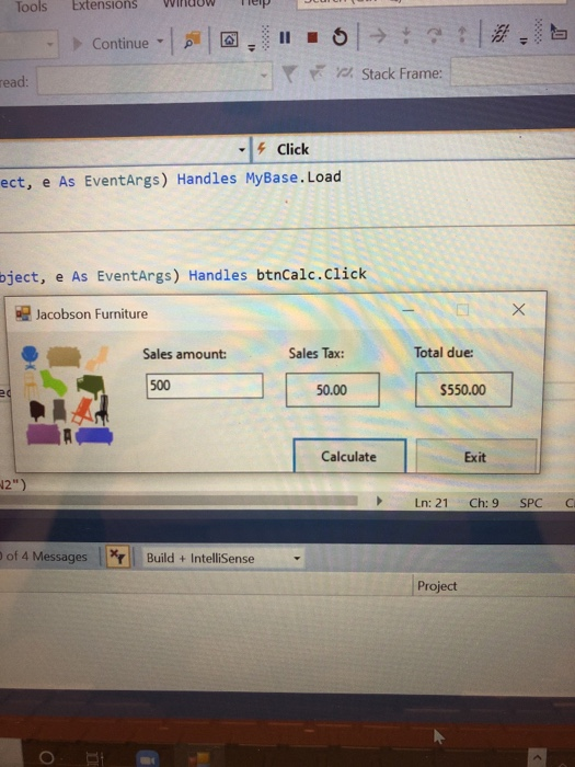 Solved i am working in visual studio in the visual basic | Chegg.com