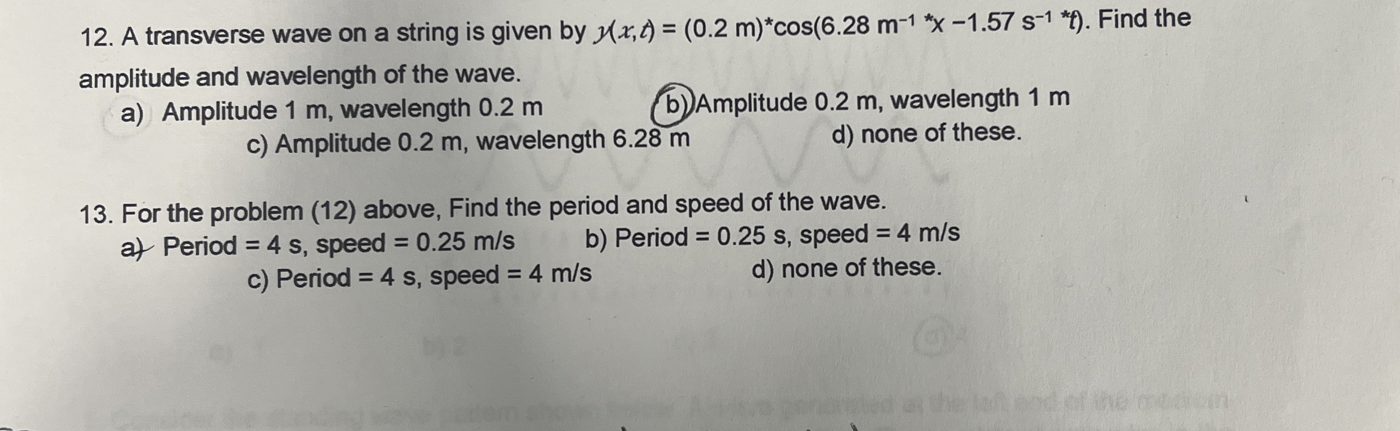 Solved A transverse wave on a string is given by | Chegg.com