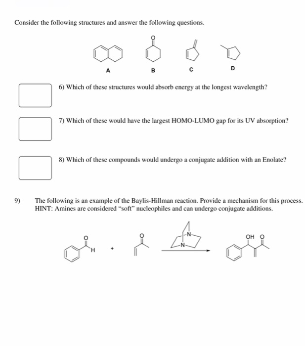 Solved Consider The Following Structures And Answer The | Chegg.com