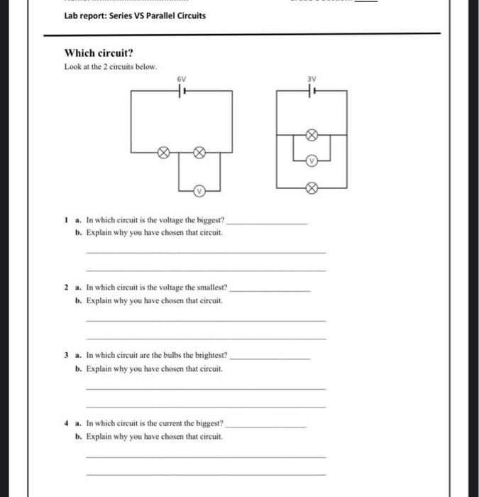 Solved Lab report: Series VS Parallel Circuits Which | Chegg.com