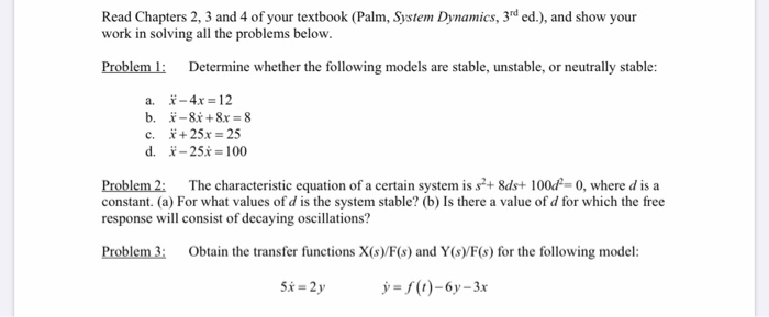 Solved Read Chapters 2, 3 and 4 of your textbook (Palm, | Chegg.com