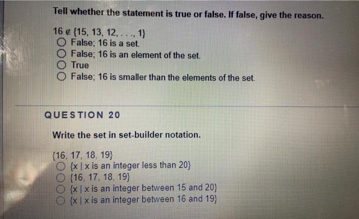Solved Tell whether the statement is true or false. If | Chegg.com