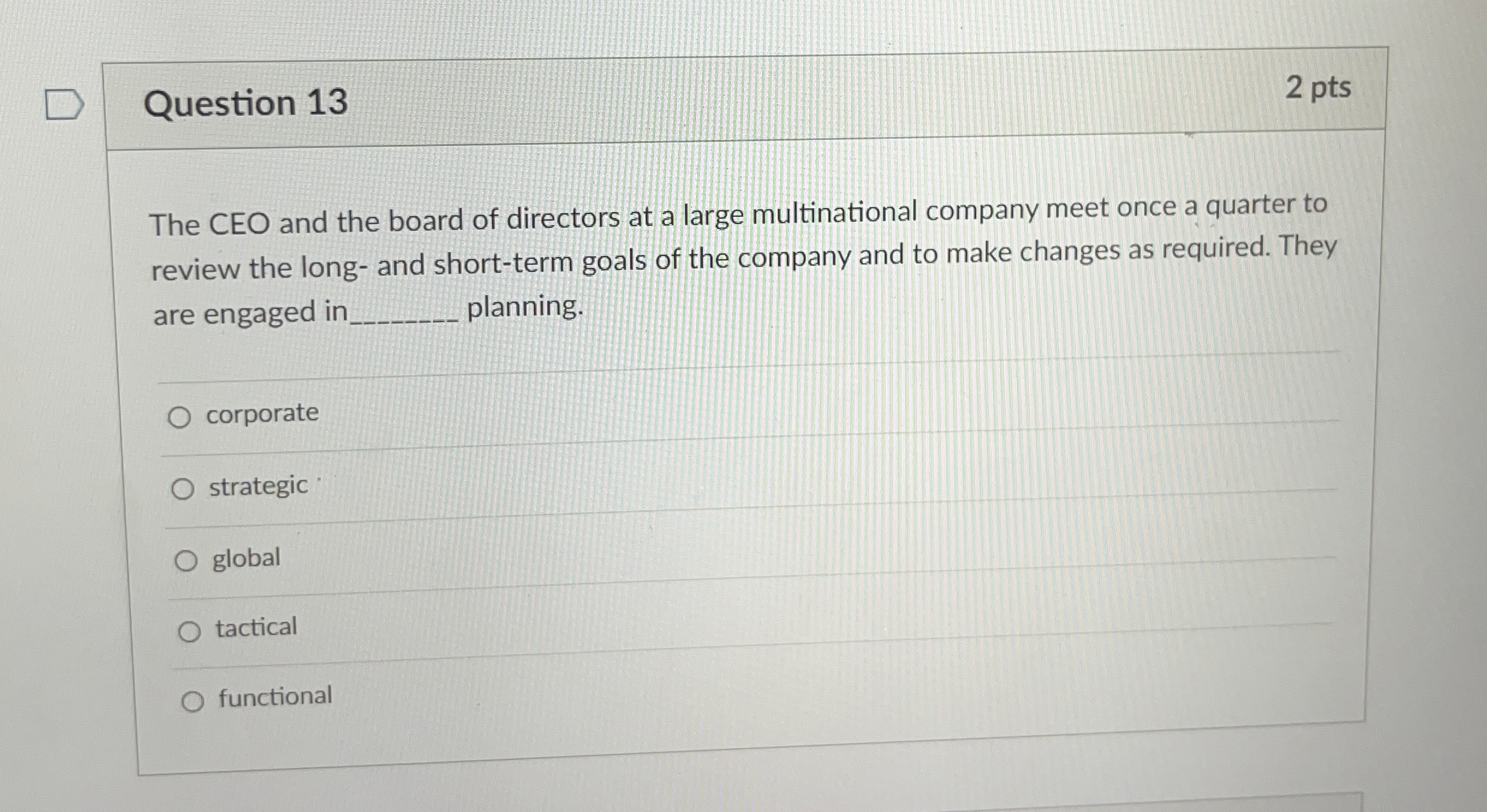 Solved Question 132 ﻿ptsThe CEO and the board of directors | Chegg.com