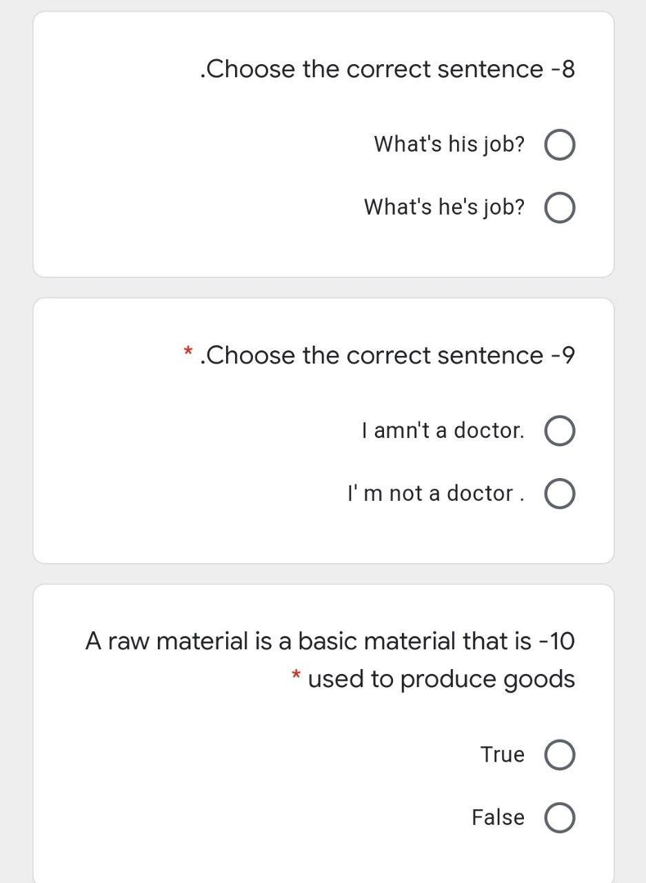 Choose the correct sentence