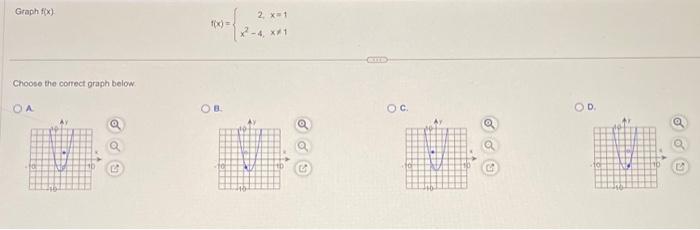 Solved Graph F X F X {2 X 1x2−4 X 1 Choose The Correct