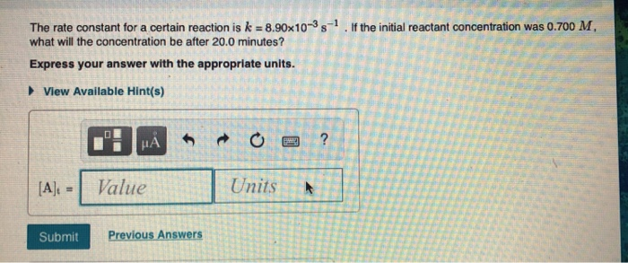 Solved The rate constant for a certain reaction is k = | Chegg.com