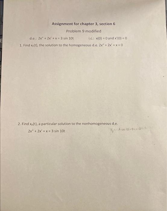 Solved Assignment for chapter 3 , section 6 Problem 9 | Chegg.com