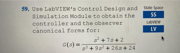 Solved 59. Use LabVIEW's Control Design and Simulation | Chegg.com